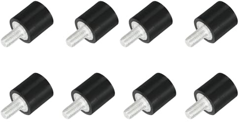 QUARKZMAN 8pcs Soportes de Goma con Rosca Amortiguador M3 8 x 8mm | Cilíndrico con Pernos Aisladores de Vibración