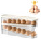Soporte para Huevos para Frigorífico,Dispensador de Huevos,Portahuevos Rodante Automático para Refrigerador,Organizador de Huevos para Nevera,Caja de Almacenamiento de Huevos
