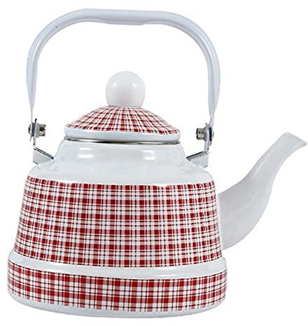 Théière En Émail Épais 1 1 L Bouilloire Texturée Blanche Pour Thé Café Cuisinière À Induction