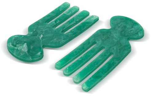 Folkulture Resin Salad Hands | Aqua Teal Serving Utensils Set of 2, 8 inch | Stylish Salad Servers or Salad Tongs |St Patricks's Day Decorative Salad Serving Utensils for Home
