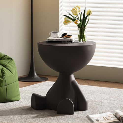 Wefrib Schlafzimmer Seitentische,Wohnzimmersofa Dekorativen Beistelltisch,Kreativer Seitentisch,Sofa -Kreis Couchtisch,beweglicher Beistelltisch für Sofas,Wohnzimmer,Nachteile,Balkon (Schwarz)