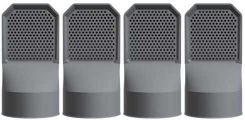 Grille d’aération vide sanitaire Ø100 mm (Lot de 4) - Ventilation PVC anti-humidité, anti-nuisibles, pour sous-sol, cave et extérieur (Gris Anthracite)