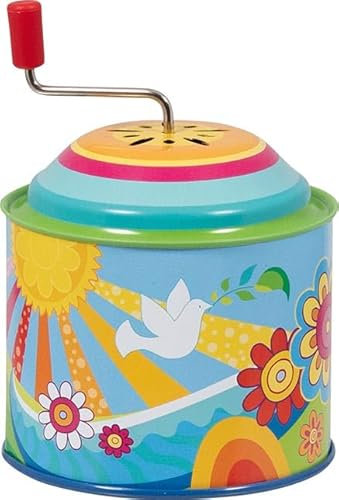 goki 60835 – Musikspieldose „Sonnenglück“ – nostalgische Drehdose aus Metall, ca. 10,5 cm hoch, für Kinder ab 1 Jahr