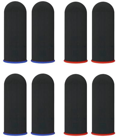 tiyiyok 8 Stück Gaming Finger Sleeve, Finger Handschuhe, Gaming Zubehör, Schweißabsorbierend, Atmungsaktiv, Anti Fingerabdruck, Geeignet für Finger Unterschiedlicher Größe, Unisex