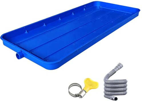 YCYHXJB Aire Acondicionado Bandeja 3-15P, Bandeja de Plástico Grande de Plástico con Kit de Drenaje Universal, Una Sola Pieza, 116 x 50,5 x 5 cm