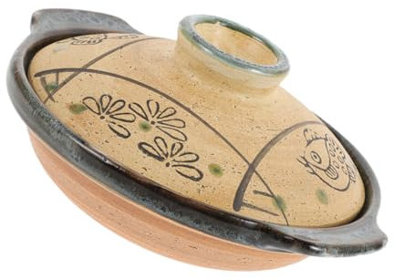 PartyKindom Cazuela De Arroz Japonesa De Cerámica Olla Para Estofado Multifuncional Utensilios De Cocina Asa Para Cocinar Casa Para Plancha De Estufa