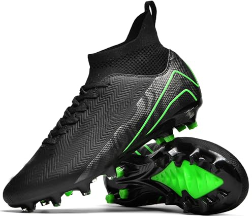 Kmrlofiy Fotbollsskor, herr, pojke, High Top Spike, mikrofiber, Cleats, professionella fotbollsskor, utomhus, atletisk, träningsskor, tävling, Amg J7, 38 EU