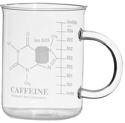 FUNOMOCYA Glas Kaffeemessbecher Mit Abgestufter Messung Transparenter Becher Für Präzise Zubereitung Von Kaffeegetränken Geeignet Für Waage Und Küche