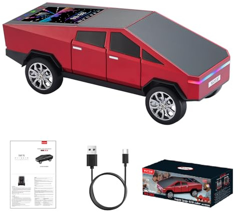 WS-580 - Altoparlante portatile con pick-up Bluetooth, con display, suono HD, accoppiamento TWS, radio FM, microfono integrato, chiamate in vivavoce, luce LED per feste, regalo a sorpresa per gli