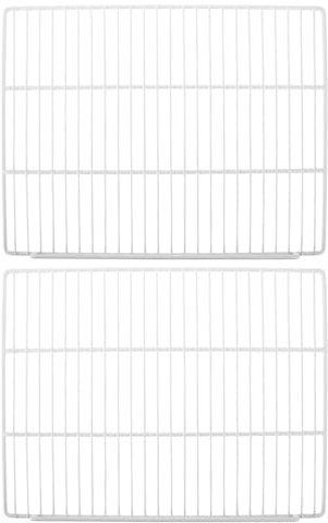Kühlschrankregalrahmen aus Kunststoffbeschichtetem Stahldraht, 2 Stück | Weiß, Ventiliertes Design, Einfache Installation, für Kühlgerät und Gefrierschrank
