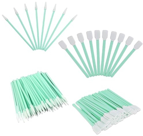 COYUN 100 Stück Wattestäbchen Reinigungsstäbchen, Schaumstoffspitzen Reinigungstupfer,Mehrzweck-Schaumstofftupfer Set,SchaumreinigungsstäBchen für Kamera Druckkopf Optische Ausrüstung(2 Stile)