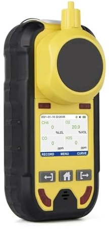 Detector de Gas Tipo Bomba O2 H2S CO LEL 4 en 1 con vibración, alarmas visuales y audibles, Fugas múltiples for el Trabajo hogar Alta sensibilidad para Laboratorio(with Pump)