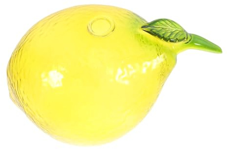 GETAJGHSD Small Lemon-Shaped Glass Vase Bulb Vase Modern Fruit Table Centerpiece for Home Décor and Bouquet Display
