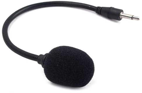 HOUDERCO Mini Microfono a Condensatore 3.5mm Port Nero 205mm | Metallo, per Amplificatori Vocali e Dispositivi di Registrazione, Uso su Palco e Presentatori