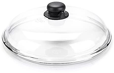 Moneta Borosilicato Coperchio Bombato 28 cm, Vetro, Bianco