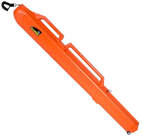 Sportube Series 1 Lightweight Travel Case for Skiing, Spearfishing, and Fishing Equipment and Gear w/ Removable Handle, Wheels, Straps, & Bands, Blaze