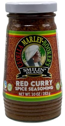Smilin Island Red Curry Seasoning, Caribbean Spice Blend, Vegan, Gluten Free, All Spice Seasoning for Meat and Veggies, Red Island Spice, All Purpose, Gluten Free, No MSG, Non-GMO (10oz Jar)