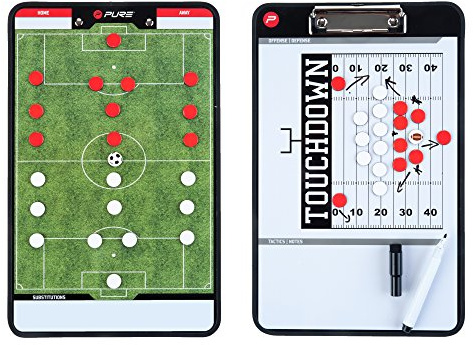 Pure2Improve - Taktiktafel Fußball, 35x22cm, Tactic Board – Coach Board mit Magnete und Stifte, Taktikbrett, für die Spielanalyse, Verbessern Sie Ihre Spiele