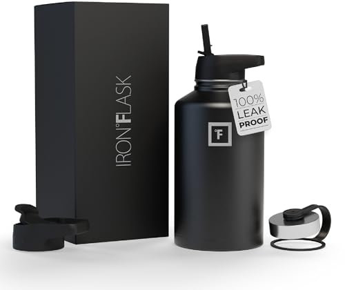 Insulated Water Bottle with Straw - 650/950/1200/1800 ml - Leakproof Double-Walled Stainless Steel Metal Drink Flask BPA-Free - Sports Travel Gym Camping Hiking Kids