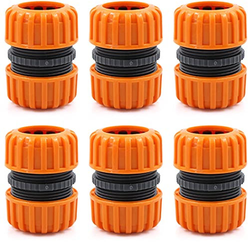 Riparazione del tubo da giardino, connettore per tubo da giardino, 6 pezzi, set di riparazione per il collegamento da 19 mm (3/4), per collegamento semplice e veloce o tubo di riparazione senza
