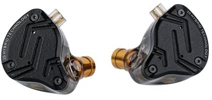 Linsoul KZ ZS10 Pro X 1DD + 4BA Driver Híbrido Actualizado HiFi in Ear Auriculares IEM con Placa Frontal de Aleación,Cable Desmontable 2Pin Plateado Empotrado para Audiófilos Músico (Sin micrófono)