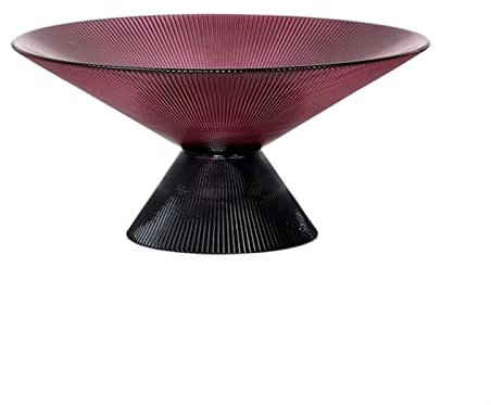 Fruit Bowl Fruit and Vegetable Basket Simple and Modern Glass Fruit Plate Decoration Living Room Table Decoration Tray Storage Tray Snack Candy Bowl Storage Rack (Color : Purple)