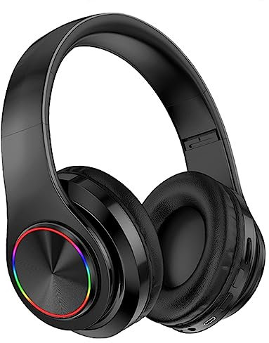 PBAEWE Bluetooth Headphones Over-Ear, Foldable Wireless and Wired Stereo Headset Micro SD/TF, FM for Cell Phone,PC,Soft Earmuffs &Light Weight for Travel/Office/Cellphone/PC