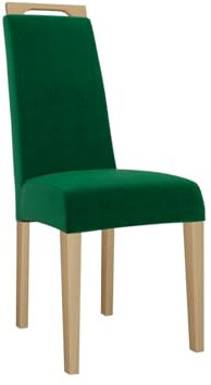 Mirjan24 Polsterstuhl K79, Design Wohnzimmerstuhl Esszimmerstuhl Sessel Fernsehsessel Küchenstuhl Bürostuhl Rückenlehne und Sitzfläche aus Stoffbezug (Buche, Magic Velvet 2225)