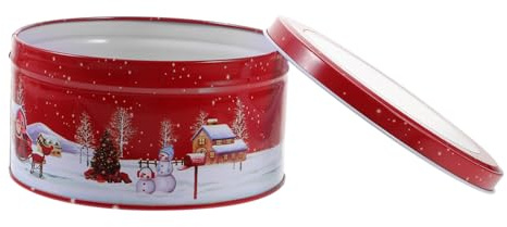 ABOOFAN Boîte Pot En Fer Blanc Conteneur De Joli Pot à Biscuits Moules à Gâteaux En Métal De Contenants De Bonbons Noël Accessoires Le Fer