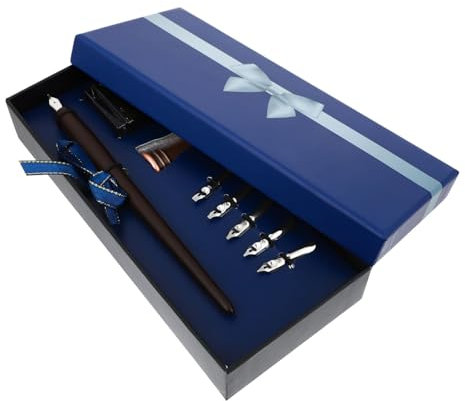 EXCEART 1 Satz Tauch stift box Retro-Kristall-Dip-Stift antiker Unterschriftenstift geschenkset Füller Tauchstift-Kit Füllfederhalter-Kit Holzstange Suite Schreibutensilien Tinte