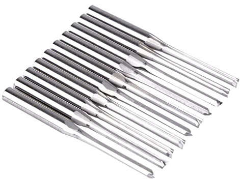 10 Stück/Set 3,175 mm gerader Schlitzfräser Fräser-Bits für Holz, PVC, 1/8-Zoll-Schaft, Schaftfräser, gerader Schlitz-Bits, Schneiden, Gravur-Bits, 1/8-Zoll-Router-Bits, Fräskante