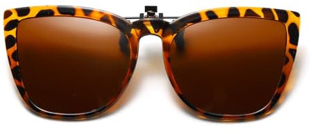 Long Keeper Clip Occhiali da Sole Donna Occhi di Gatto Occhiali da Sole Polarizzati Lenti da Sole Sovrapponibili a Occhiali da Vista per Guida Pesca, 52MM