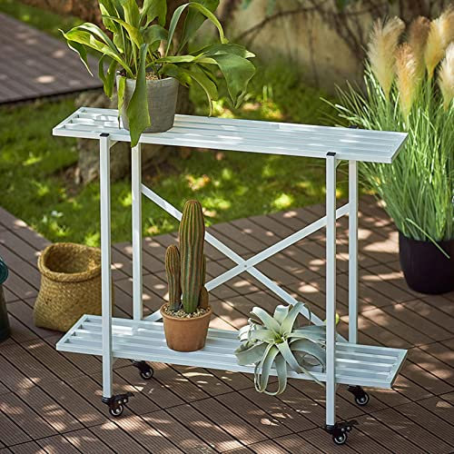 Weißer Pflanzenständer für draußen, Blumentopfständer, mehrstöckige Blumenregale für drinnen und draußen, Pflanzenständerhalter in Eckregalen für Wohnzimmer, Garten, Terrasse, Balkon, Hof (G