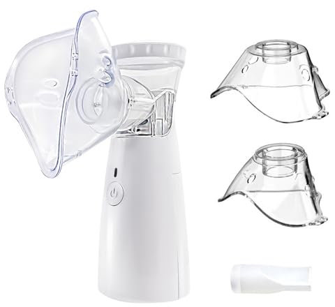 FONCBIEN Nebulizador Portátil para Niños y Adultos, Nebulizador Portatil Aerosoles Nebulizador 2 mascarillas y Boquilla Inhalador de Vapor Silencioso