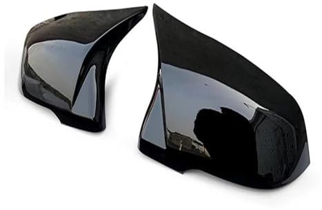 Rückspiegelabdeckung Für 1 2 3 4 Für X Für M-Serie 220i 328i 420i F20 F21 F22 F23 F30 F32 F33 F36 Für X1 Auto-Rückspiegel-Abdeckkappe Carbon Black 2 Stück Spiegelkappen Außenspiegel(Glossy Black)