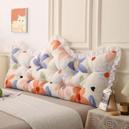 Bett Kopfteil Kissen Weiches Komfortables Rückenkissen Bett 90/120/150/180/200cm Lesen Kissen Kopfteil Entfernbar Gepolstert Bett Rückenlehne Waschbar Betten Sofa Rückenpolster(P,90x55cm/35x21in)