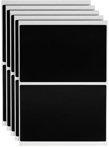 QUARKZMAN Etichette Adesive Nere 120 Fogli 3 x 2 Pollici Adesivi Autoadesivi Rettangolari Etichette Codifica per Forniture per Ufficio, Schede Cartelle File, Organizzazione Inventario