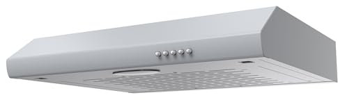 FIREGAS Hotte aspirante 60 cm - Extraction et recyclage avec filtre à charbon inclus - Filtre d'extraction mural - Lampe LED - Gris