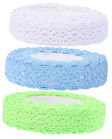 SHOWERORO 3 Rollen Selbstklebendes Spitzenband Für Dekoration Spitzenmusterband Ornament Spitzenbesatzband Diy-banddekor