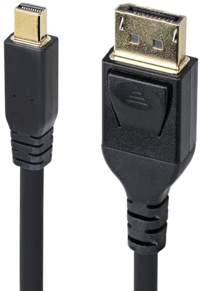 StarTech Cable Mini DP a DisplayPort 1.4 de 3m, 8K 60Hz, HDR, Negro | Chapado en Oro, Blindaje EMI de Al-Mylar, Croma 4:4:4, para Nvidia Quadro y AMD Radeon Pro, Pantalla DisplayHDR
