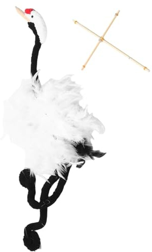 Crane marionette valp för underhållning, mjuka kran, handgjorda pull-stringtrosor, träfyllda plyschdockor och interaktiva pedagogiska hantverk leksaker för kreativt spel