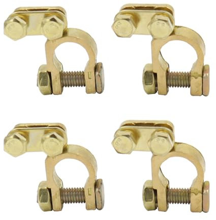 2 Paia Set di Morsetti per Batteria, Connettori di Batteria 12V/24V Terminali Rame Morsetti di Batteria Connettori Batteria Auto Positivo e Negativo per Auto Barca Moto Navi