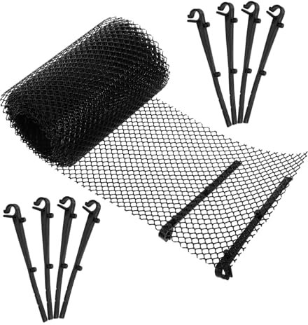 OSALADI Rete Per Grondaie in Plastica Rullo Filtro Per Grondaia Con Ganci Fissi Protezione Anti-intasamento Per Foglie e Detriti Forniture Per Giardinaggio