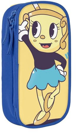 YINGD Cuphead Chalice Pencil Case Large Capacity Double-Layer Pen Bag School Stationery Pouch Organizer Office Supplies Pencase for Kids Adul-IABW1024