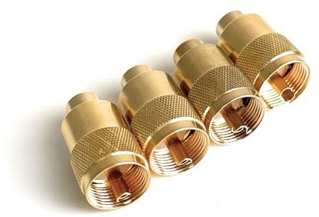 MAAS - 4 connettori PL259/6 per cavo coassiale da 5 mm, versione oro, per RG58-H155-Aircell 5-Hyperflex 5