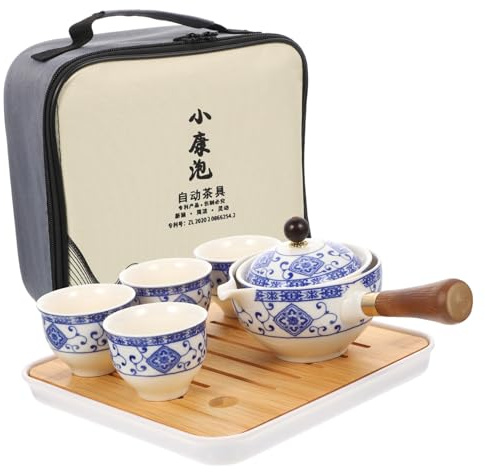 Warmhm Théière Rotative Avec Tasses à Thé Ensemble Service à Thé Pour Maison Kit Infusion De Portable Et Décoratif