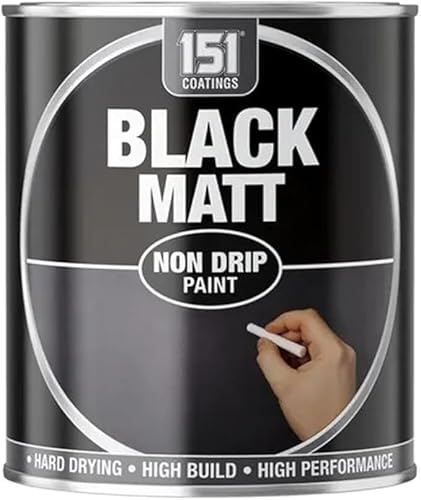 PRICE BEATER Matt Black Non-Drip Paint 300ml – Hard Drying, Long-Lasting, Non-Cracking, Easy to Use, Portable Tin, Interior & Exterior Finish for Wood, Metal, Concrete, DIY & Professional Use (1 PCS)