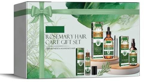 Rosemary Oil for Hair Growth Set - Hair Care Set with Hair Growth Oil - Improve Hair Loss & Nourishes Scalp - Hair Growth Gift Set - Denser Fuller Healthier Hairs for All Hair Types Men Women