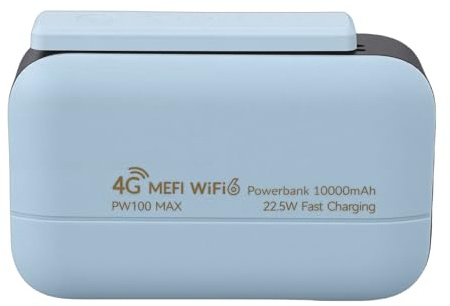 Sxhlseller Router WiFi Portatile 4G LTE con Slot per Scheda SIM, Hotspot Mobile da 300 Mbps e Power Bank da 10000 MAh, Router da Viaggio Wireless per Bande B1 B3 B5 B8 B40, Supporto WiFi 6