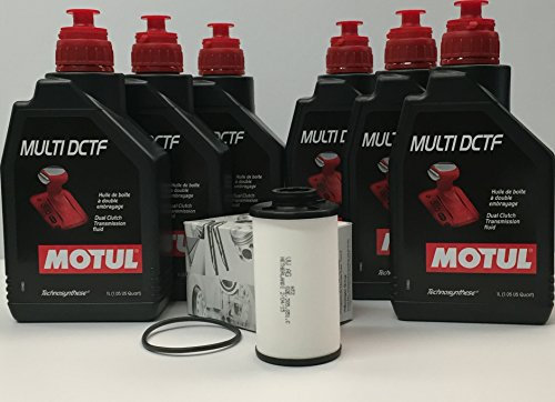 Kit d'huile de transmission Dsg composé de 6 kg d'huile MOTUL Multi DCTF (G052182A2) avec cartouche filtrante d'origine 02E305051